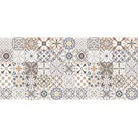 Alfombra VINILICA Estampada Vinilo DE PVC FÁCIL Limpieza Antideslizante Acolchada BALDOSA HIDRÁULICA Capri (40x60cm)